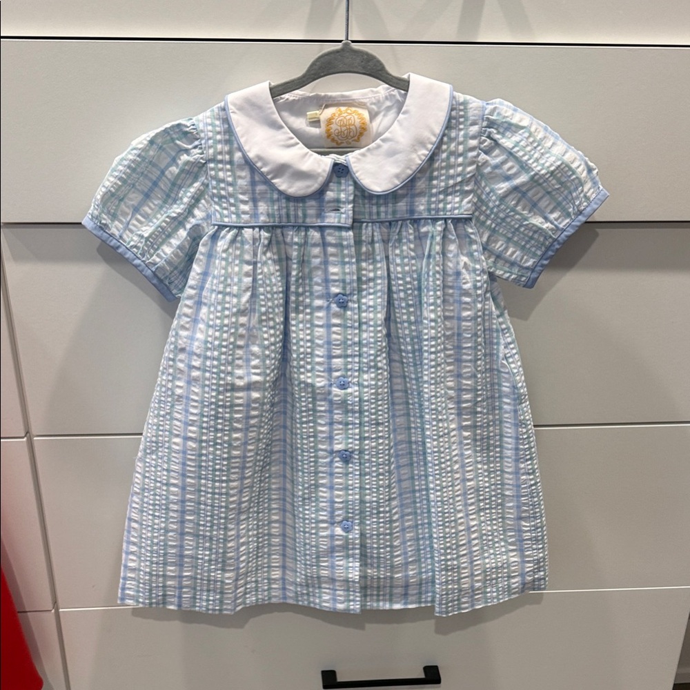 TBBC Blue and White Striped Baby Dress